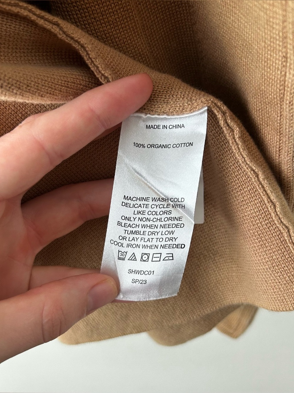Quince 100% Organic Cotton Knit Blazer Sweater Jacket Camel Tan Large - Picture 7 of 9